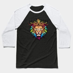 Lion In Flames of Colour Baseball T-Shirt